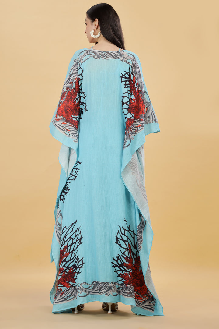 OCEAN BLOOM FRONT OPEN KAFTAN