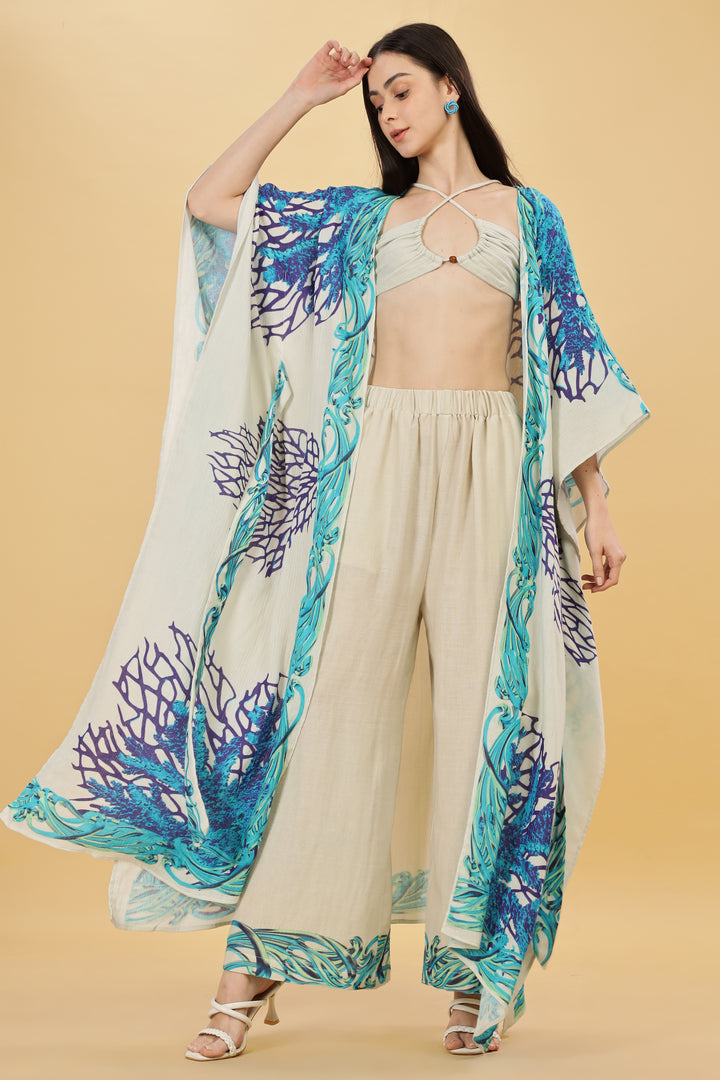 PEARL GARDEN FRONT OPEN KAFTAN