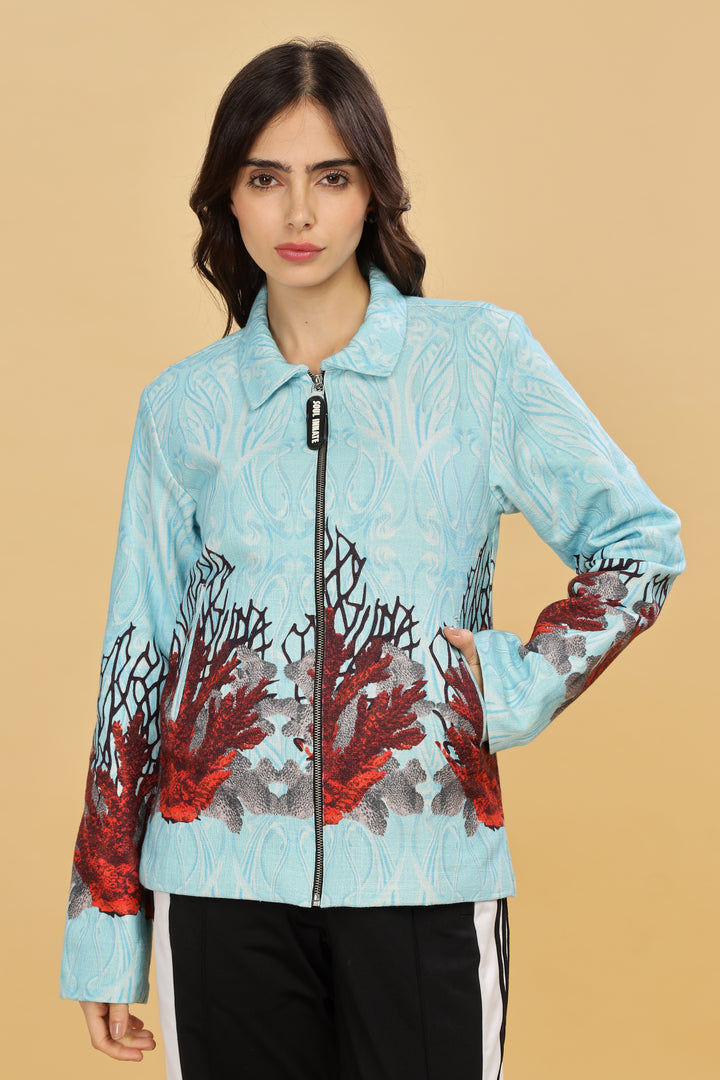 OCEAN BLOOM HEMP JACKET (WOMEN)