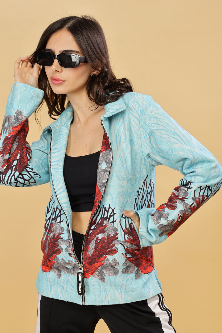 OCEAN BLOOM HEMP JACKET (WOMEN)