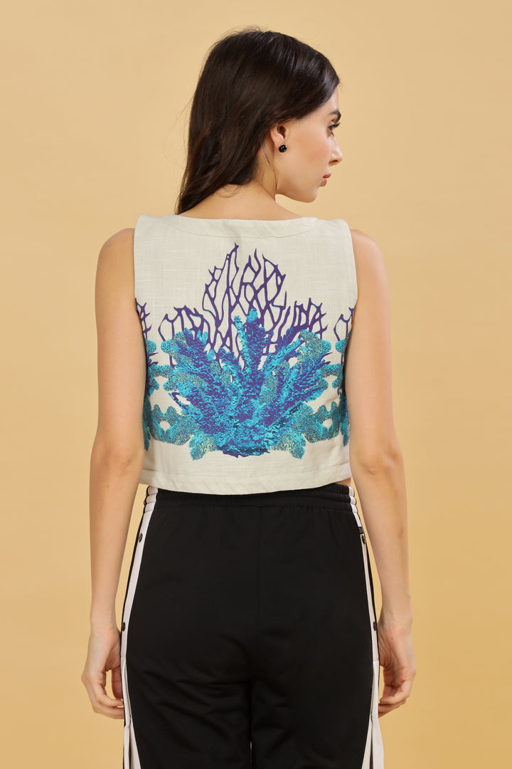 PEARL GARDEN TIE-UP VEST