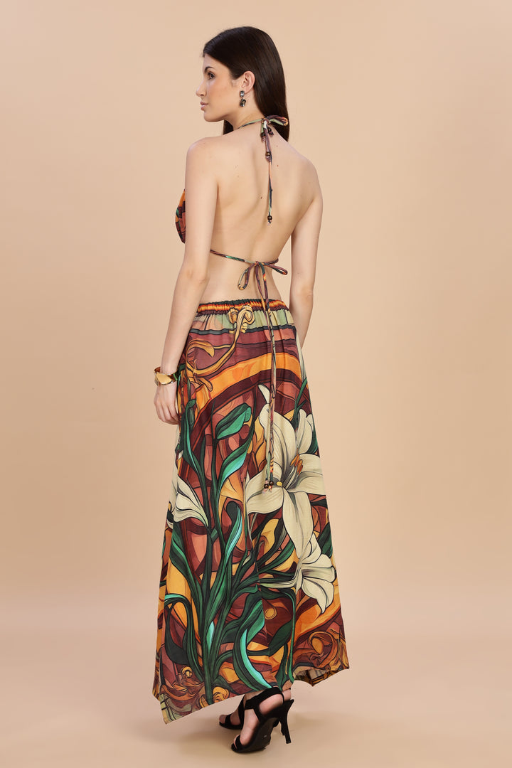 LILIARE CO-ORD SET (RUCHED BIKINI TOP & LONG SKIRT)