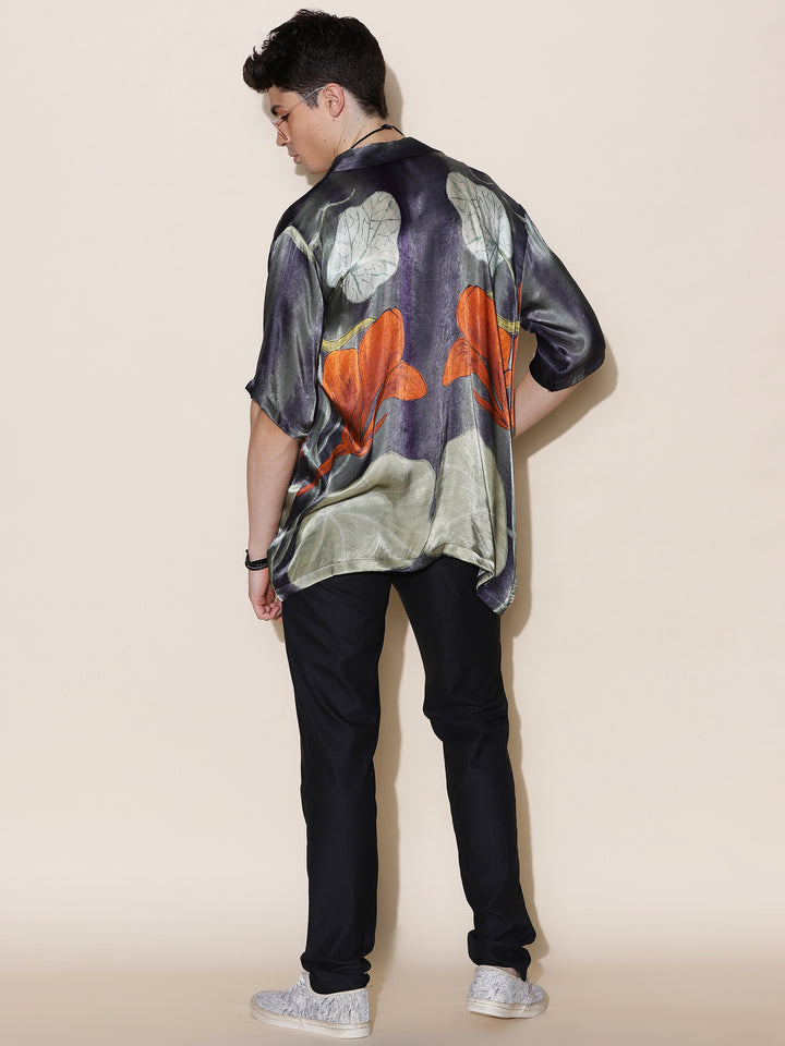 GOTHIC-BLOOM VISCOSE SILK SHIRT